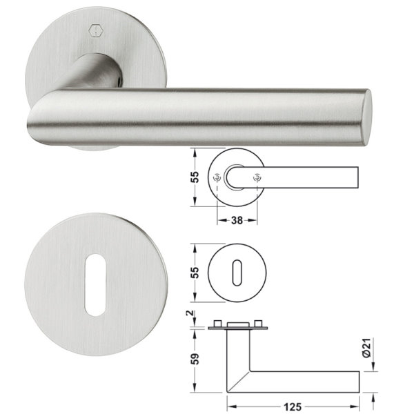 Hoppe Amsterdam E1400Z/849/849S-SK BB Edelstahl