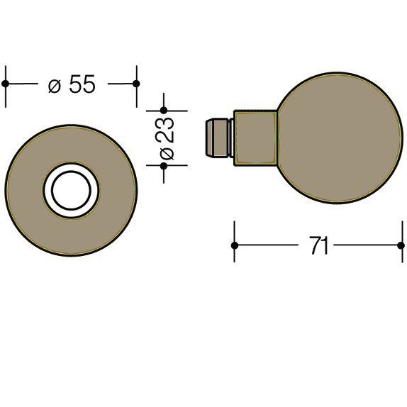 HEWI 111K.33 Knopf feststehend 123.23/305.23 86 sand