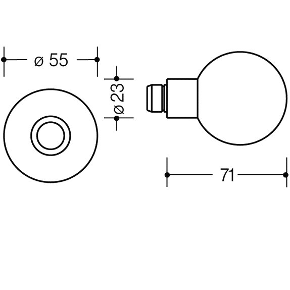 HEWI 111K.33 Knopf feststehend 123.23/305.23 98 signalwei