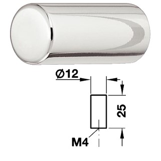 Messing Möbelknopf HE136.58 verchromt poliert 12x25 mm