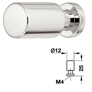 Messing Mbelknopf HE137.38 <b>verchromt poliert </b>12x25 mm