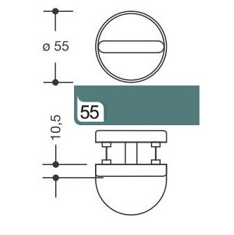 HEWI 306.23NR 55 WC-Rosetten �55mm Riegel-VK8 TS38,1-43,0 aquablau