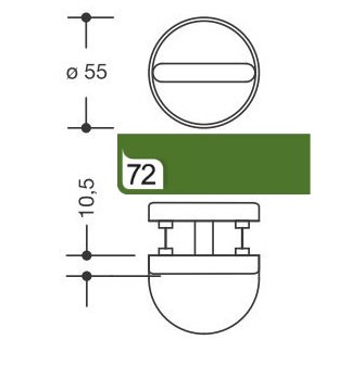 HEWI 306.23NR 72 WC-Rosetten �55mm Riegel-VK8 TS38,1-43,0 maigr�n