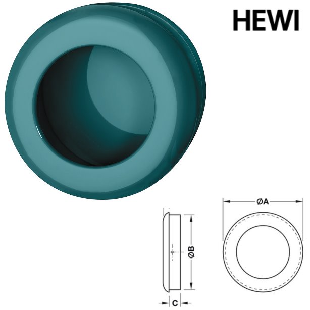 HEWI 538.60ML 55 Einlamuschel Einlamae 55mm x 13mm aquablau