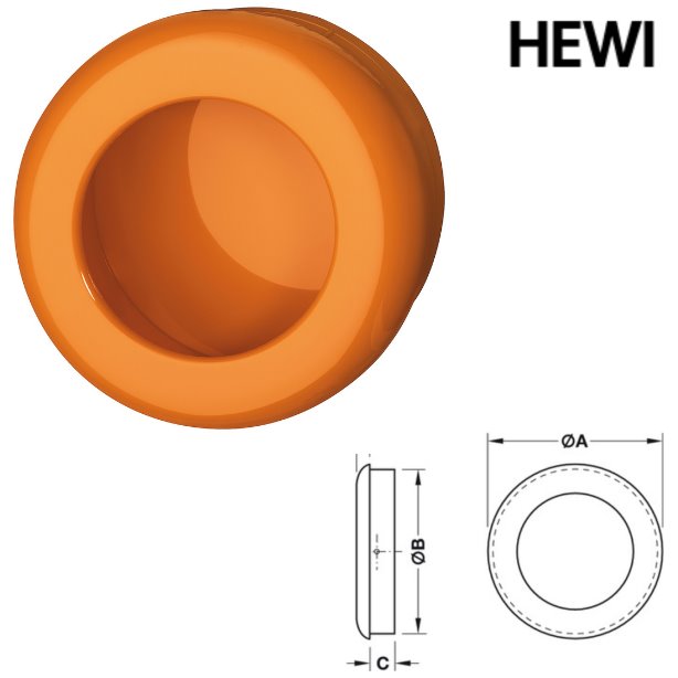 HEWI 538.60ML 24 Einlamuschel, Einlamae 55mm x 13mm orange