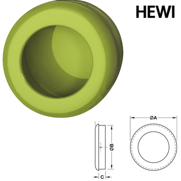 HEWI 538.60ML 74 Einlaßmuschel Einlaßmaße ø55mm x 13mm apfelgrün