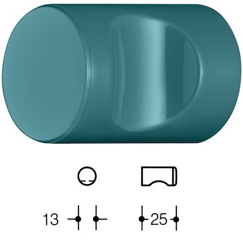 HEWI 557.13 M�belknopf/Haken f�r BA3 �13mm 55 aquablau