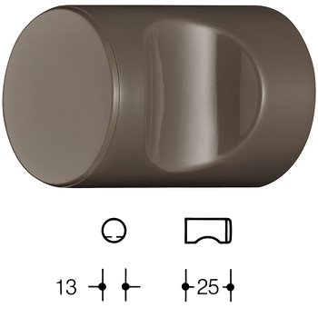 HEWI 557.13 M�belknopf/Haken f�r BA3 �13mm 84 umbra