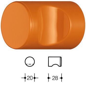 HEWI 557.20 Möbelknopf/Haken für BA3 ø20mm 24 orange