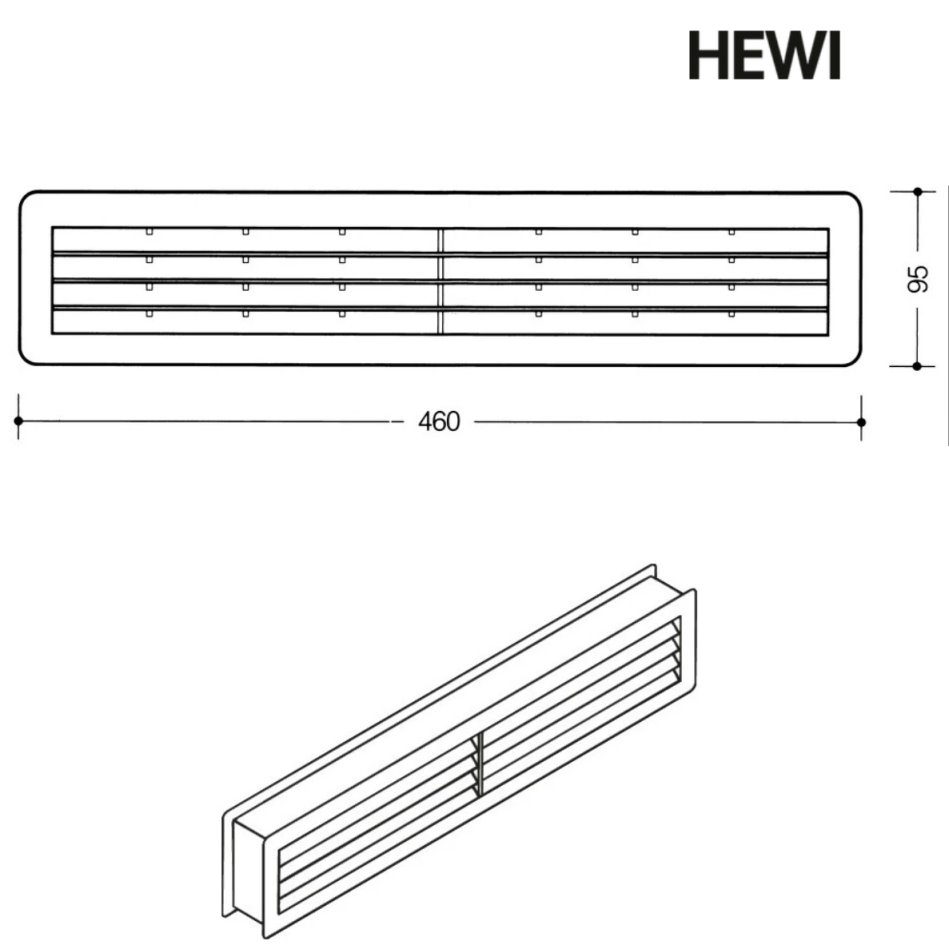 HEWI Lüftungsgitter 800PSB 98 signalweiss