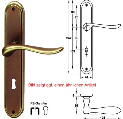 Valli&Valli Germana H165 PZ Messing T�rdr�ckergarnitur, braun durchgerieben