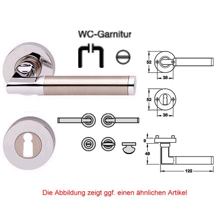 Jado Meteor 463/361 WC Rosettengarnitur verchromt poliert/Edelstahl matt