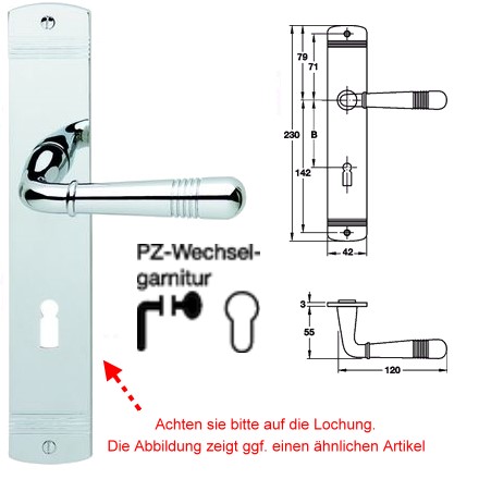 Jado Montparnasse S 416/354 Schildwechselgarnitur Messing verchromt poliert
