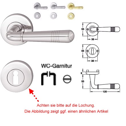 Jado Montparnasse R 416/391 WC Rosettengarnitur Messing verchromt poliert