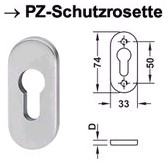 <b>14 mm</b> Edelstahl PZ Schutzrosette PDH 5 für Rohrrahmen Türen Feuerschutz geeignet