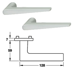 FSB 1005 Türdrücker in Aluminium silberfarben <b>Paar</b>