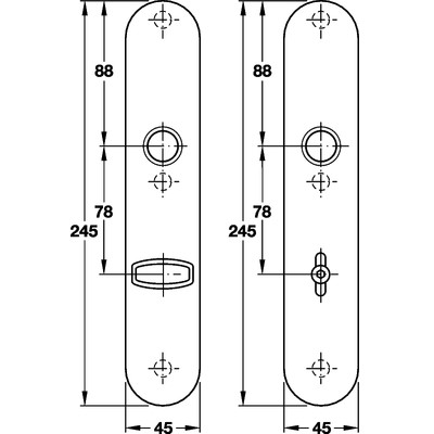 FSB 1418 U WC Langschild Aluminium silberfarben