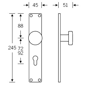 FSB 0829 LSE S Knopfschild Aluminium silberfarben sichtbar verschraubt