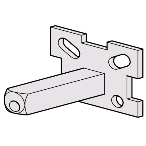 Drückerstift 8 mm auf Platte <b>Schild</b>