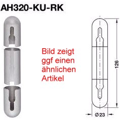 Anuba Zierhlsen AH320 KU Rundkopf Kunststoff fr Trbnder  20 mm, edelstahlfarben