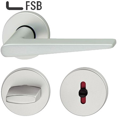 WC gelochte Zimmertür Rosettengarnitur FSB 1005/1731/1735 Aluminium silberfarbig eloxiert