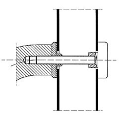 Montageset für FSB Türgriffe Edelstahl Türdicke 55 64 mm Einseitig an Holztüren