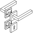 HEWI 100XAB01.1A0 Edelstahl Zimmertürgarnituren