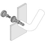 Befestigungsart 4.08.12 einseitig Glastür Kunststoff