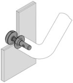 Befestigungsart 4.08.12 einseitig Glastür Edelstahl