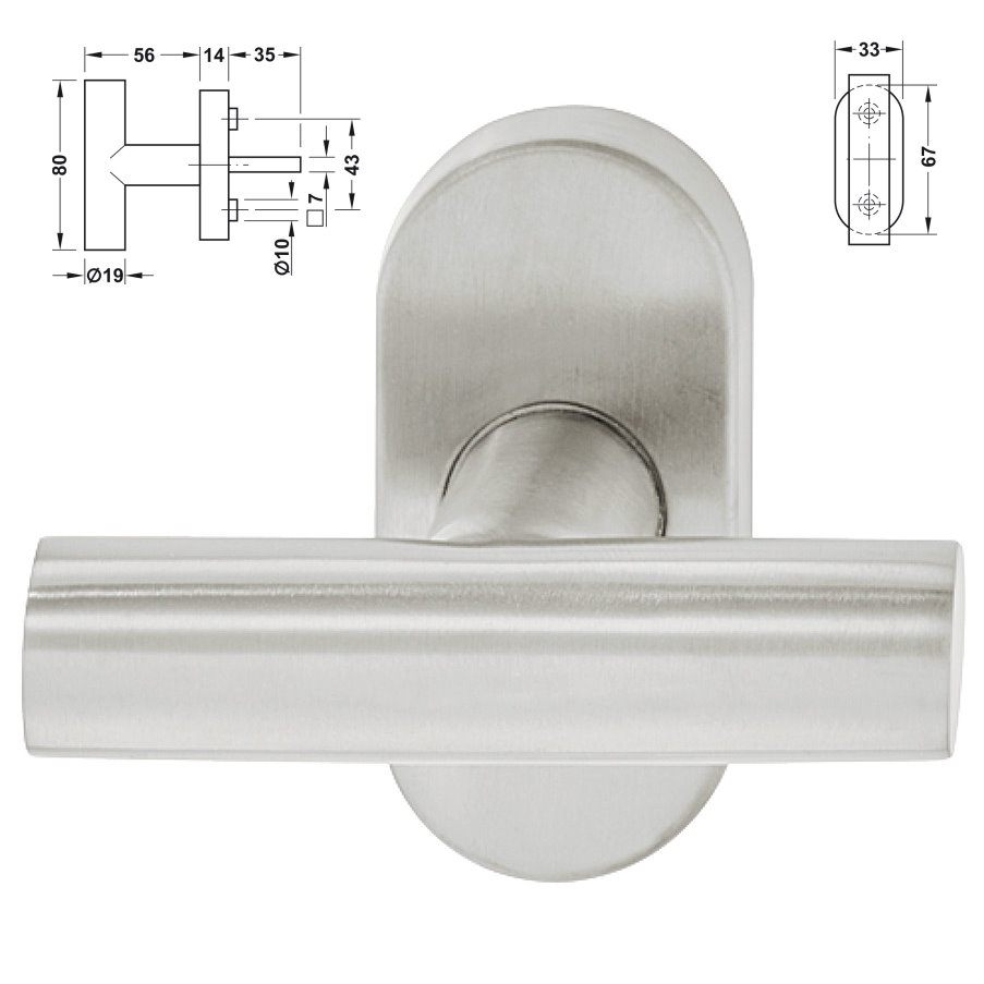 Startec Edelstahl matt Fenstergriff in T-Form