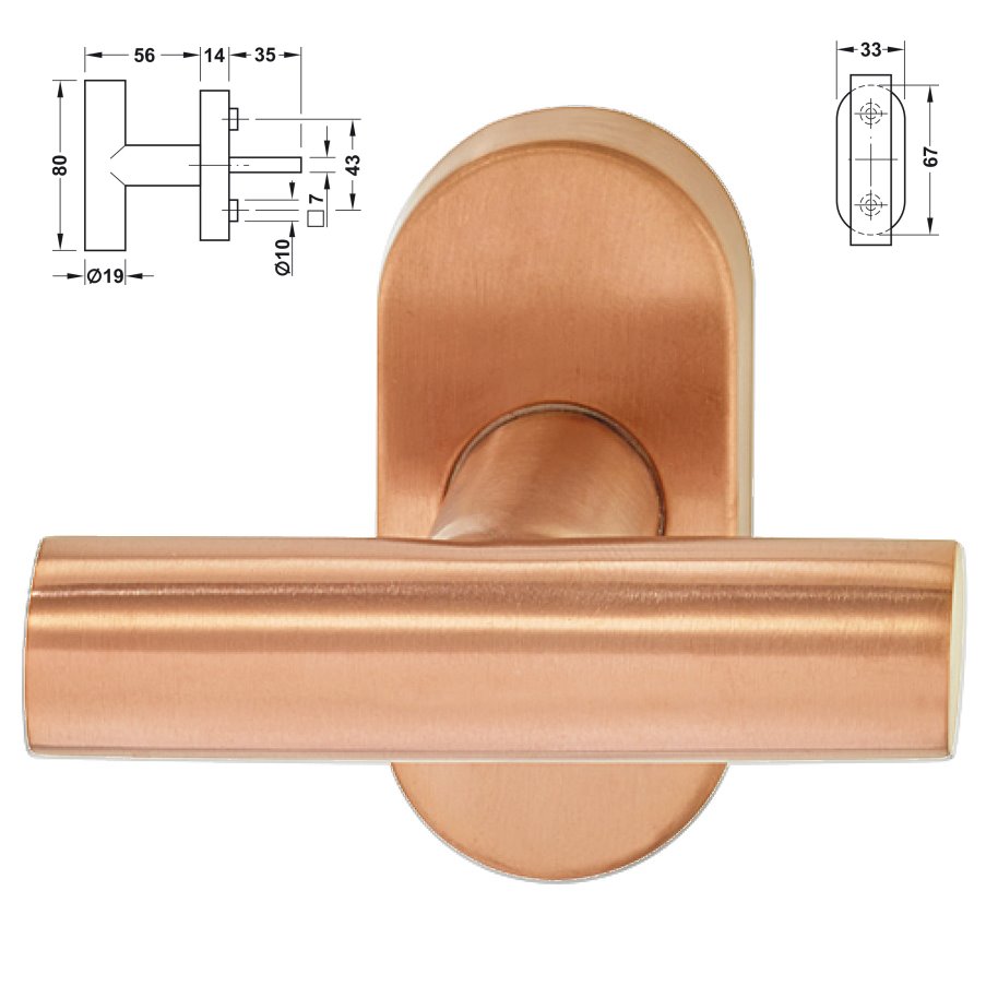 Startec Edelstahl broncefarben PVD Fenstergriff in T-Form