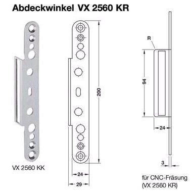 Simonswerk Abdeckwinkel VX 2560 KR <b>Edelstahl matt </b>