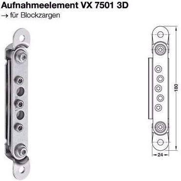 Simonswerk Aufnahmeelement VX 7501 3D (<b>Blockzargen)</b>